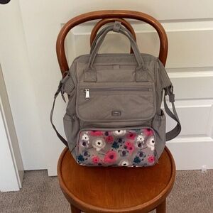 Lug Via Womens Convertible Backpack RFID Travel Carryon Tote Grey